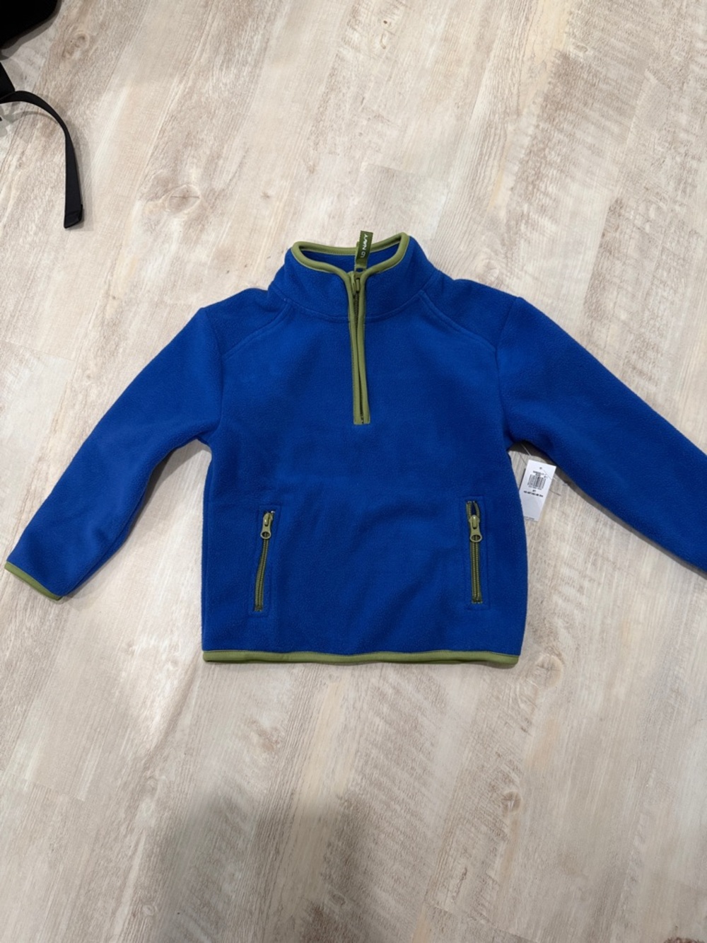 Old Navy Blue Fleece Pullover with Green Trim